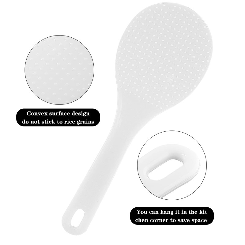Cionyce 2PCS Plastic Rice Paddle Spoon Rice Scoop, Non-Stick Rice