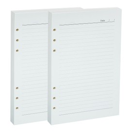 TRASEXTRA A5 Filler Paper Binder Refillable Lined Paper Inserts For 6 Ring Loose Leaf,Milky White,A5 Planner Inserts,8.3 x 5.5 IN,100 Sheets/200 Pages 2-Pack