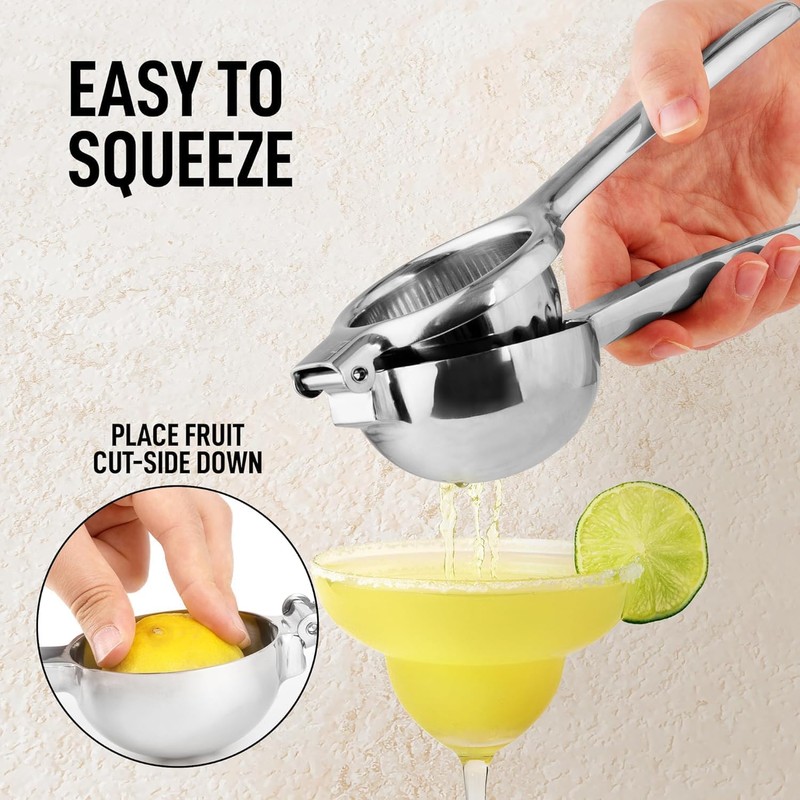Zulay Kitchen Lemon Squeezer Stainless Steel with Premium Quality Heavy