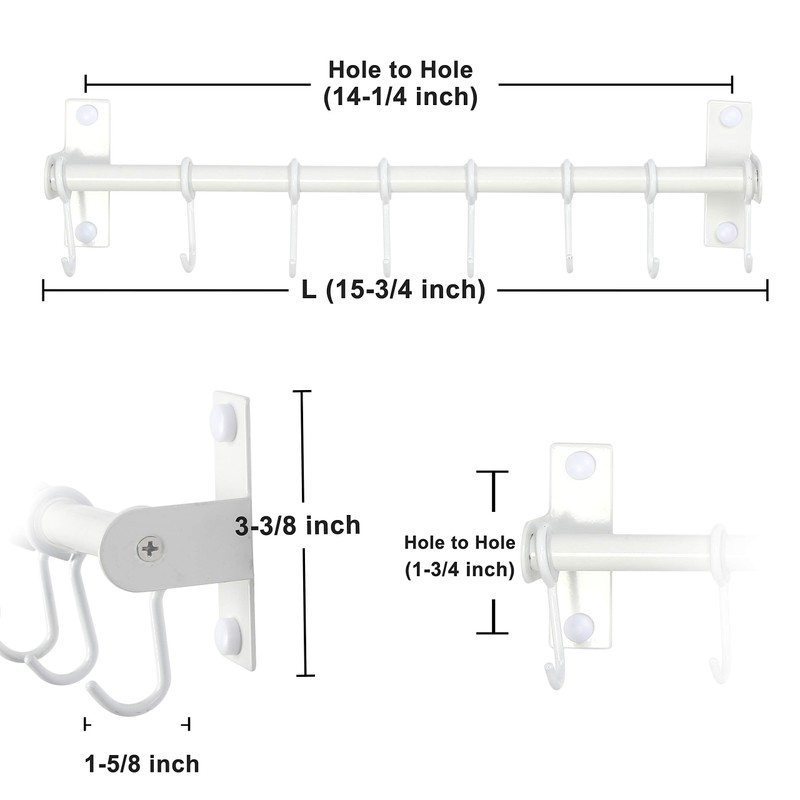 Dseap Pot Rack - Pots and Pans Hanging Rack Rail