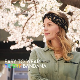 CHARM Womens Tie-Dye Head Wrap - Fashion Turban Headband Hippy Yoga Hairband Twist Knot Festival Hair Band E