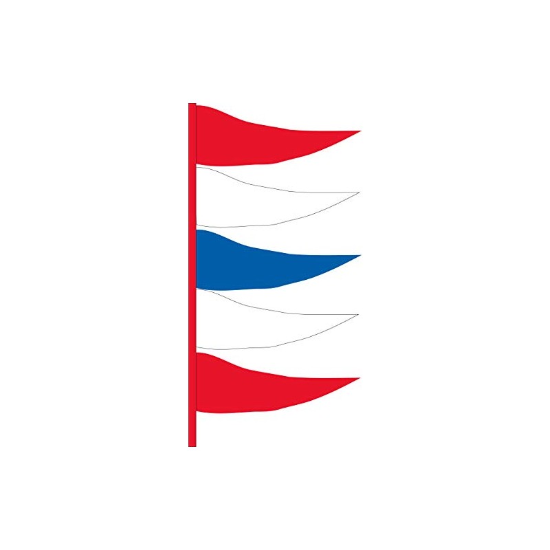 SSWBasics Plasticloth Antenna Pennant - Red/White/Blue - 32"H x 12"W