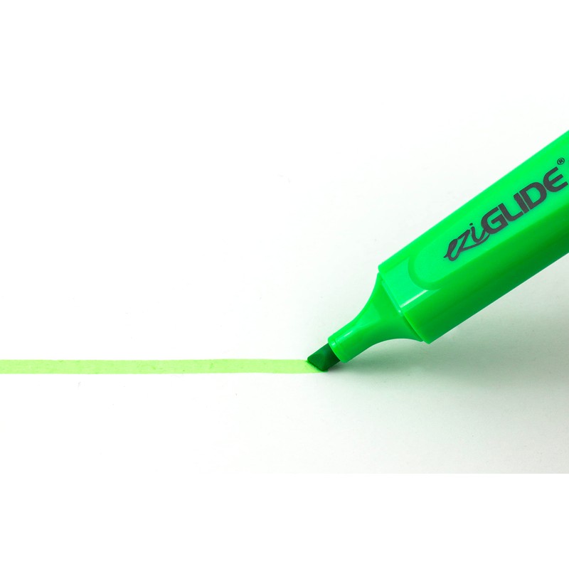 Eziglide Green Highlighters Pens, 10 Pack, Bold Green Highlighter Pens,