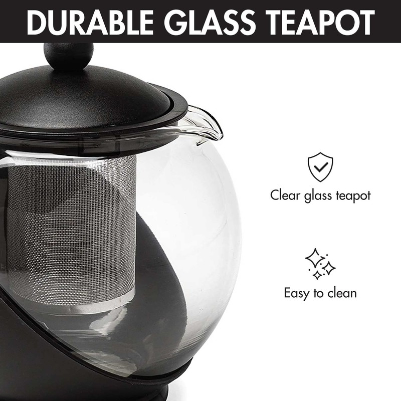 Primula Half Moon Teapot with Removable Infuser, Glass Tea Maker
