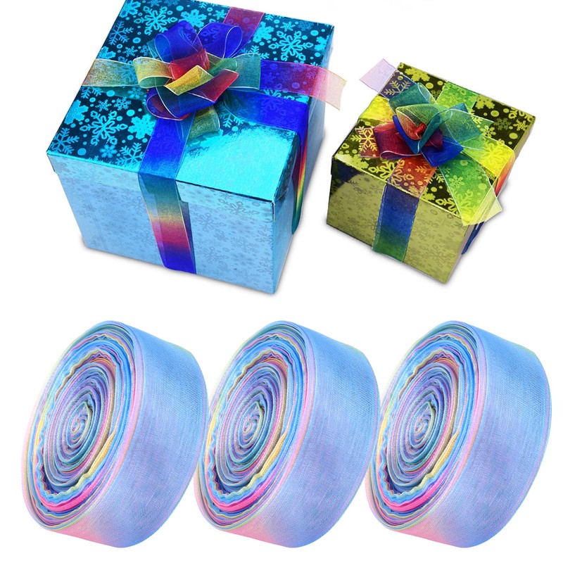 3pcs 25mm 10 Yard Ribbons for Gift Package Wrapping Hair