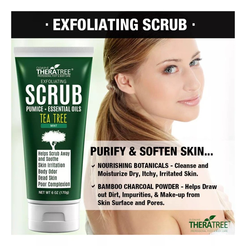 Oleavine Exfoliante Con Aceite Del Árbol Del Té, Carbón Activado,