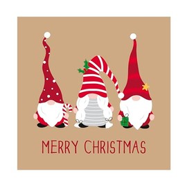 Eurowrap Pack of 12 Assorted Brown Kraft Christmas Cards Xmas Gonk, 2 Designs Christmas Wishes and Merry Christmas Eco Friendly Packaging 100% Recyclable