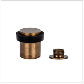 EVI Door Stops |Leather Brass Door Stopper - Screw Fastening - Rubber Protector - 0.79 x 0.99 Inch Door Stop