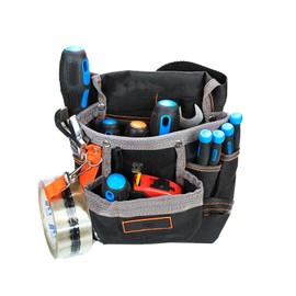 7 Pockets Gardening Tools Belt Bags Garden Waist Bag Hanging Pack Plier Wrench Pouch Storage(Black)