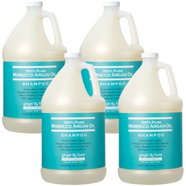 Ginger Lily Farms Salon Formula 100% Pure Morocco Argan Oil Shampoo for All Hair Types, 100% Vegan & Cruelty-Free, 1 Gallon Refill (Pack of 4)