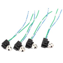 uxcell 4pcs Waterproof H1 Headlight Lamp Bulb Socket Wiring Harness Connector Plug Pigtail Adapter for Car