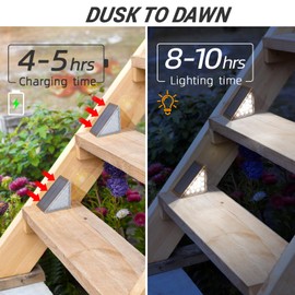 NIORSUN Solar Step Lights for Outside,Solar Stair Lights Outdoor Waterproof IP67 Auto On Off,Cool White Light,Solar Lights for Steps,Stair,Patio,Yard,Porch,Front Door,Sidewalk,Deck Decor,Brown,6 Pack