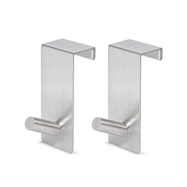 JOGEL & PETZ® Flipchart Door Hook, Space-Saving Alternative to Flipchart Stand, Integrated Door Protector, Set of 2, Door Front, Stainless Steel