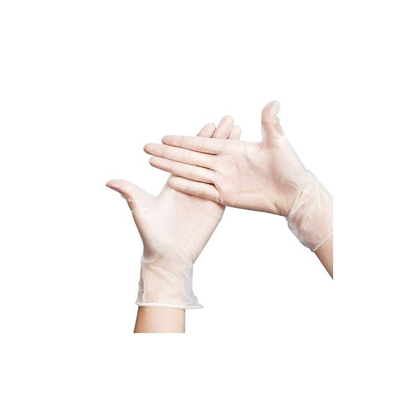 Vinyl Disposable Gloves Pack of 100 Size L Transparent