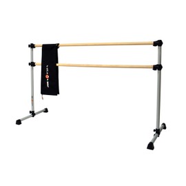 Vita Vibe Traditional Wood Ballet Barre - Portable Double Bar with Carry Bag - Freestanding Stretch/Dance Bar - USA Made 4 FT - 5 FT
