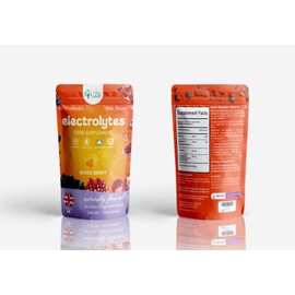 Electrolyte Powder – 20 Mixed Berries Flavour Sachets - Zero Sugar Hydration for Focus, Stress Relief & Calm | 20 Hydration Sachets Magnesium Vitamin, Aashwagandha