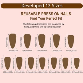 French Tip False Nails, 24Pcs Medium Almond Press on Nails, Full Cover Fake Nail Tips with Glue, Removable Stick On Nails Acrylic White Tips for Women Girls Nail Art Manicure Decoration