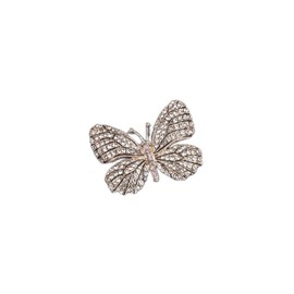 Rumtock Silver Crystal Champagne Winged Butterfly Brooch for Women Girls Mens Unisex Suit Dress Jewelry Vintage Insect Brooch