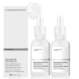 Allony Niacinamide Serum, Niacinamide 10%+Zinc 1%, Gesichtsserum für Gegen Hautunreinheiten, Poren Verfeinern Gesicht und Reduziert Fahle Haut, 2pcs*30ml