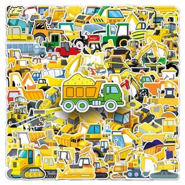 Construction Stickers 100 Pack Laptop Stickers,Engineering Vehicle Vinyl Waterproof Decals for Water Bottles Skateboard Scrapbook Bike Computer,Phone,-Graffiti Decals Pack for Teens Girls Kids