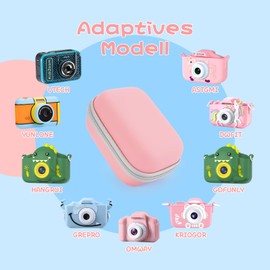 Yinke Camera Case for Kids Compatible with Seckton/GKTZ/Desuccus/Rindol/Agoigo/VATENIC/LC-dolida/OZMI Travel Hard Case Fits Most Kids Camera Toy Gifts, pink, Childrens