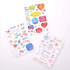 Christian Art Gifts Bible Journaling Stickers Set of 3 Creative Colorful Die Cut Sheets 90 Plus S...