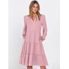 ANRABESS Womens Fall Midi Dresses Long Sleeve V Neck Swing