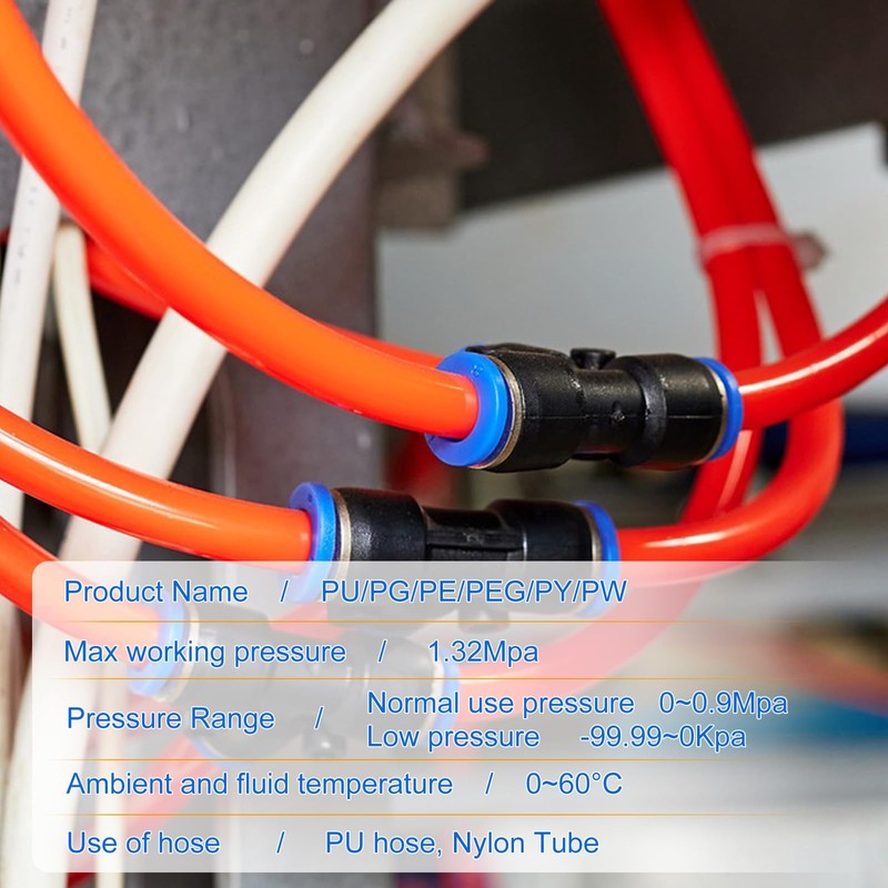 EFUTURETIME Pneumatic Connector Set for 6 mm Hose, Quick Couplings