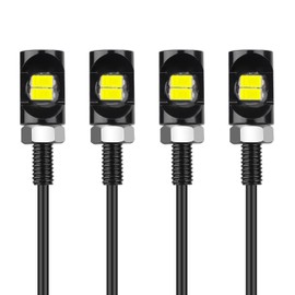 Linkstyle 4PCS LED License Plate Light, 12V 8000K Tag Lamp with Screws & Bolts, Waterproof, for Car Motorcycle Truck RV ATV