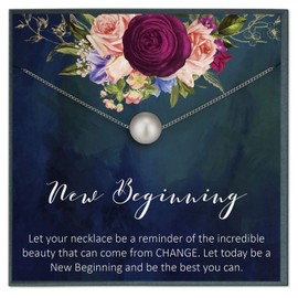 Grace of Pearl New Beginning Quote Gift, New Job Gift for Her, Success Gift, Encouragement Gift, New Chapter AA Gift for Sobriety Women