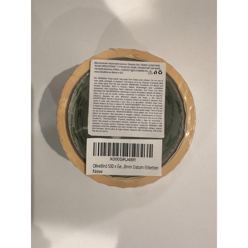 OliveBird 500 x Removable Labels On Roll, Size 50x50mm Square,