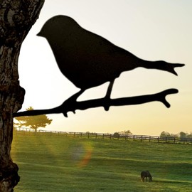 Garden Mile Metal Bird Silhouette Garden Decoration Rustic Robin Ornament Bird Tree Art Metal Birds Garden Ornaments Perfect Robin Gifts for Her Wall Art Decor Outdoor Silhouette Sculpture