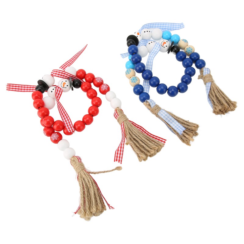 Wooden Bead String DIY Christmas Party Decoration Wall Hanging Long