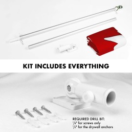 UD_G128 Combo Pack: 5 Ft Tangle Free Aluminum Spinning Flagpole (Silver) & Canada Canadian Flag 2.5x4 Ft, Double ToughWeave Seri