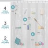 Zenna Home Clear Shower Curtain Liner with 9 Storage Pockets,
