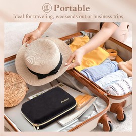 Procase Organizador para Joyas de Viaje, Estuche para Joyería con Bolsillo Claro Joyero Portátil con Cremallera para Aretes Anillos Collares Pulseras Pendientes Prendedores -L Sin hojas sueltas,Negro