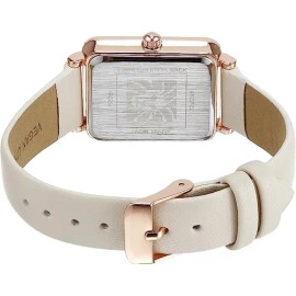 Reloj Mujer Anne Klein AK/3702RGCR Elegante Oro Rosa | Esfera Crema Rayos de Sol | Correa Piel Vegana | Cuarzo Preciso | Cristal Mineral | Caja 22 mm | Fashion Diario Regalo