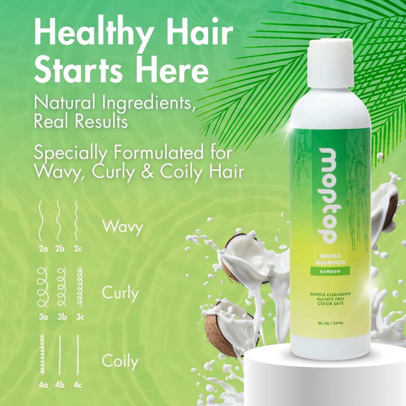 MopTop Gentle Shampoo – Every Day Curly Hair Sulfate Free