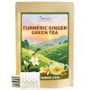 TeeLux Ginger Turmeric Green Tea Bags, Smooth Steamed Green Tea