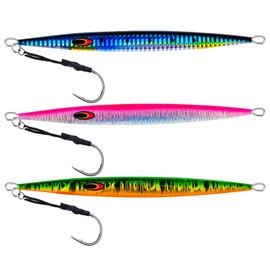 Goture Fishing Jigs Saltwater, 300g/350g/390g/400g Vertical Jigging Lures,Deep Sea Fishing Lures,Fast Sink Speed Vertical Jigs, Lead Saltwater Jigs,Spoon Lures for Tuna,Salmon,Sailfish,Striped Bass