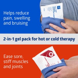 Medline Accu-Therm Reusable Hot/Cold Gel Packs, 5” x 10”, Soft & Flexible, For Injuries, Fast Relief, Recovery & Muscle Soreness - 16/Case