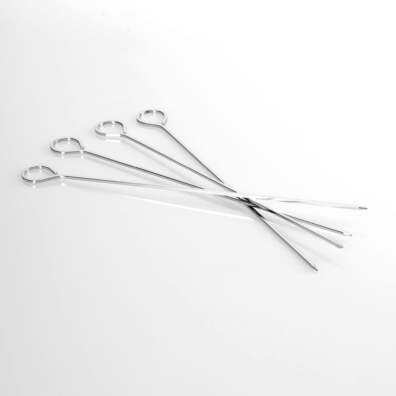 com-four® 12x Schaschlikspieße aus Edelstahl - 24 cm lange Fleischspieße