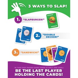 Slapburger Card Game - Fast-Paced Kids and Family Games for Ages 4 and Up - Fun Card Game for Birthdays, Classroom, Camping, Game Night & Friends - Easy to Play, 2 to 6 Players, 15 Minutes Playtime