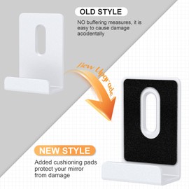 Metal Mirror Clips Wide Channel Mirror Hanger Clip Kit Large Heavy Retainer Clips for Mirrors with Screw Mirror Clips for Wall Mounting Frameless Mirror Billboard Displays Tile Display (White, 1/2)