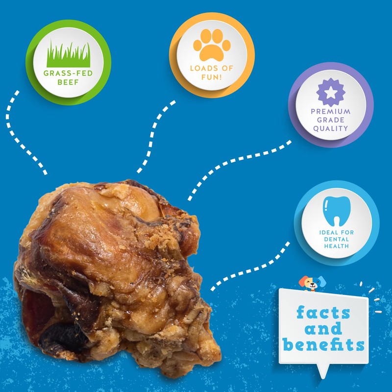 Jack&Pup Beef Bones, Knee Cap for Dogs, Long Lasting Natural