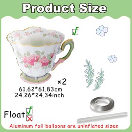 Tea Party Balloons Teacup Balloons for Tea Themed Party Decorations Lets Partea Decor Mad Afternoon Tea Decorations Alice Garden Baby Shower Wonderland Party Decor Supplies