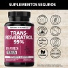 Trans Resveratrol Capsulas Calcio Alta Concentración Puro Blanco Cápsulas Veganas