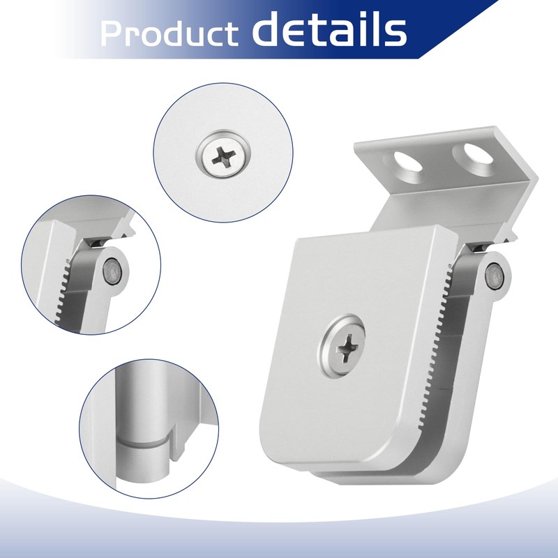 Glass Shower Door Hinge, Aluminum Silver Door Mount Hinge Fits