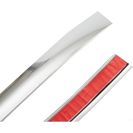 Tira cromada para coche, 12 mm de ancho, autoadhesiva, decorativa, para parachoques, cuerpo, protector de borde de puerta lateral, color plateado