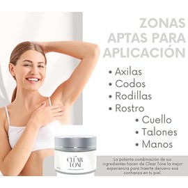 Crema Corporal Despigmentante - Clear Tone 50g.- Manchas Solares, Manchas por Edad, Desequilibrios hormonales, Hiperpigmentacion - Con Vitamina E, Ret